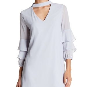 Ruffled Sleeve Shift Dress